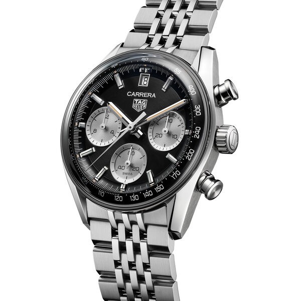 Carrera 39 mm chronographe automatique en acier inoxydable